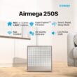 COWAY Air Purifiers for Home Large Room Up to 930 ft², Washable Pre-Filter and True HEPA Filter for Smoke, Allergies, Pet Dander, Odor, AQI, App Control, Smart & Rapid Mode, 3yr Warranty, 250S