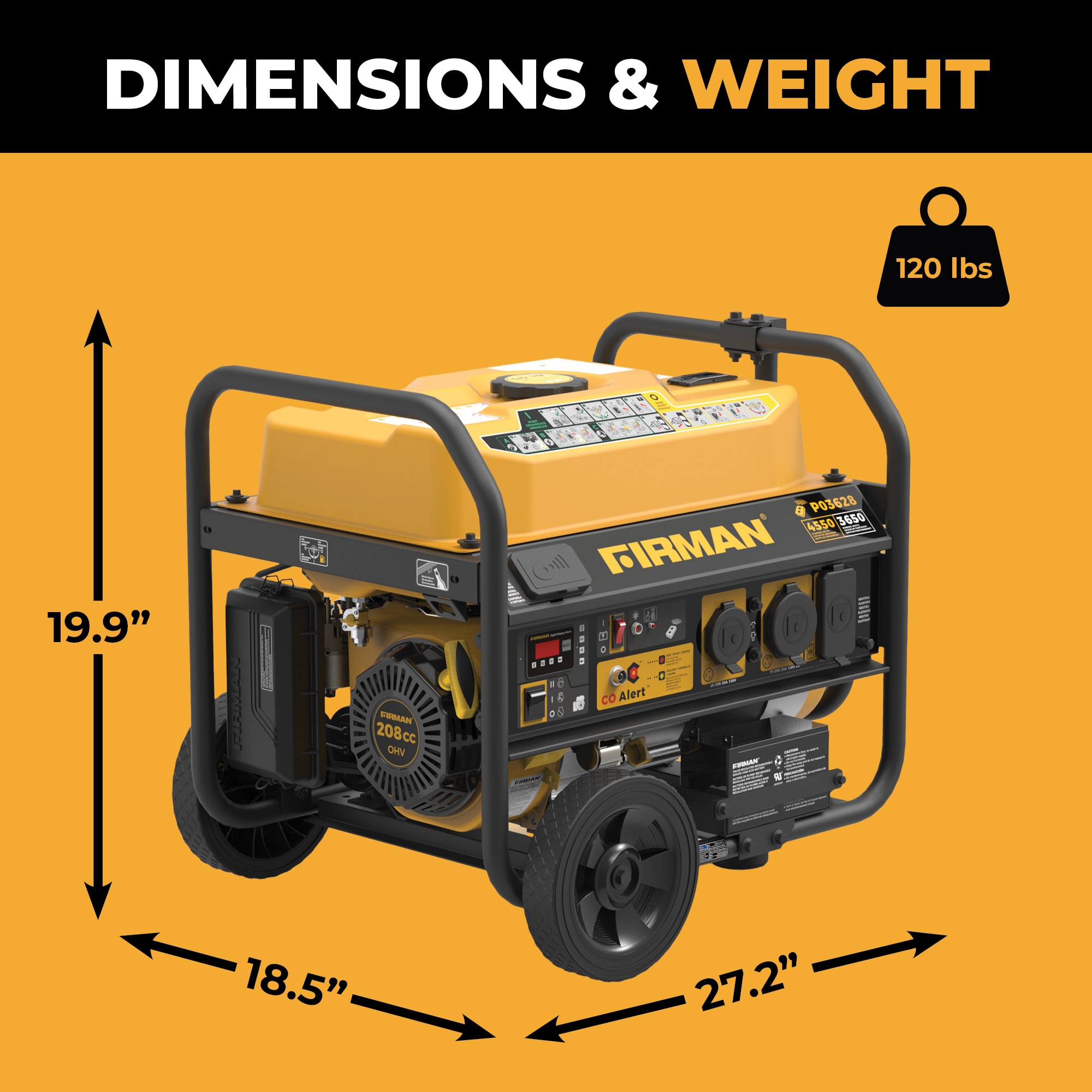 Firman P03628 Remote Start 120V 4550 / 3650 -Watt Single fuel Portable Generator Firman P03628 Remote Start 120V 4550 / 3650 -Watt Single fuel Portable Generator