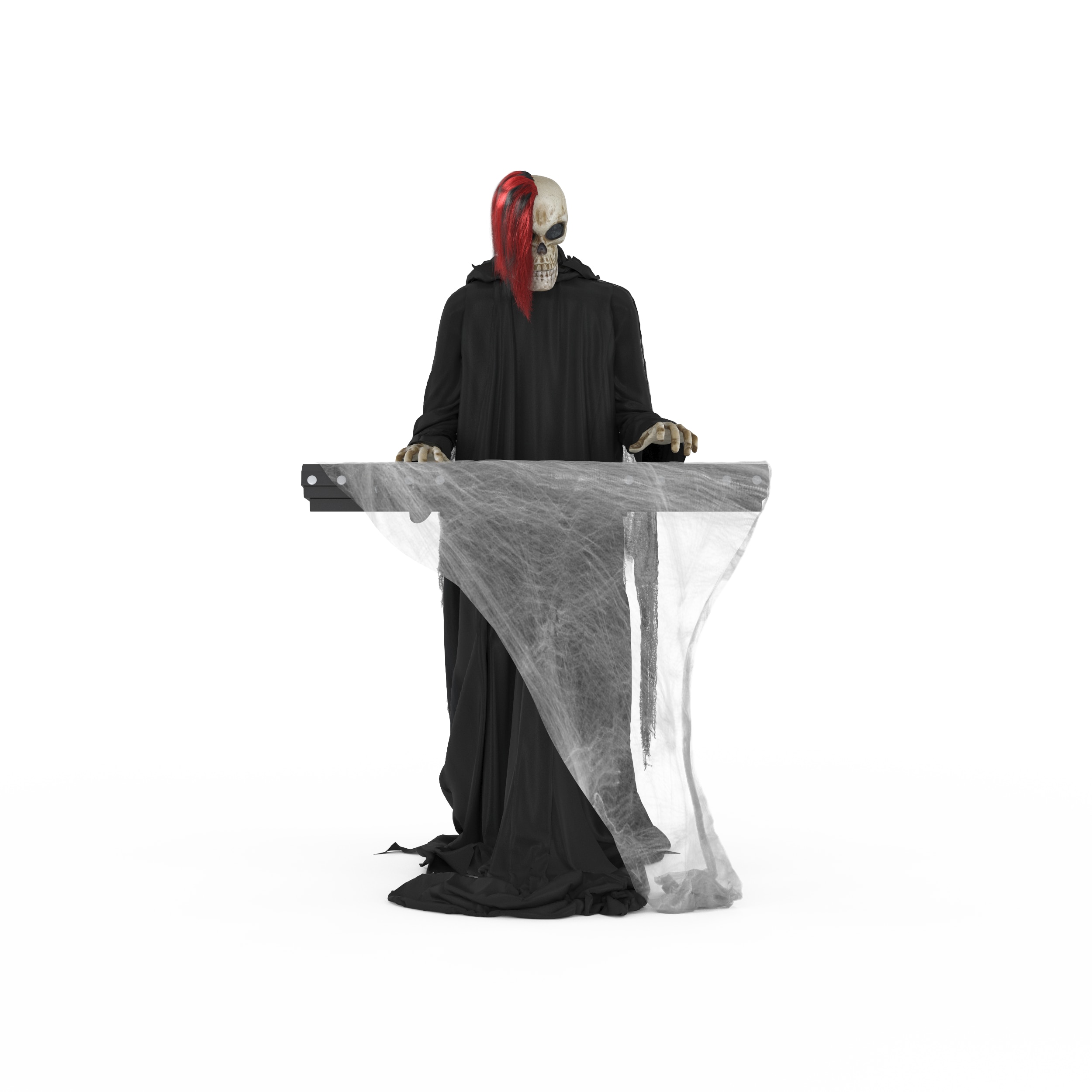 Haunted Living 6-ft Skeleton Reaper Keyboard Player Motion Activated Animatronic Haunted Living 6-ft Skeleton Reaper Keyboard Player Motion Activated Animatronic