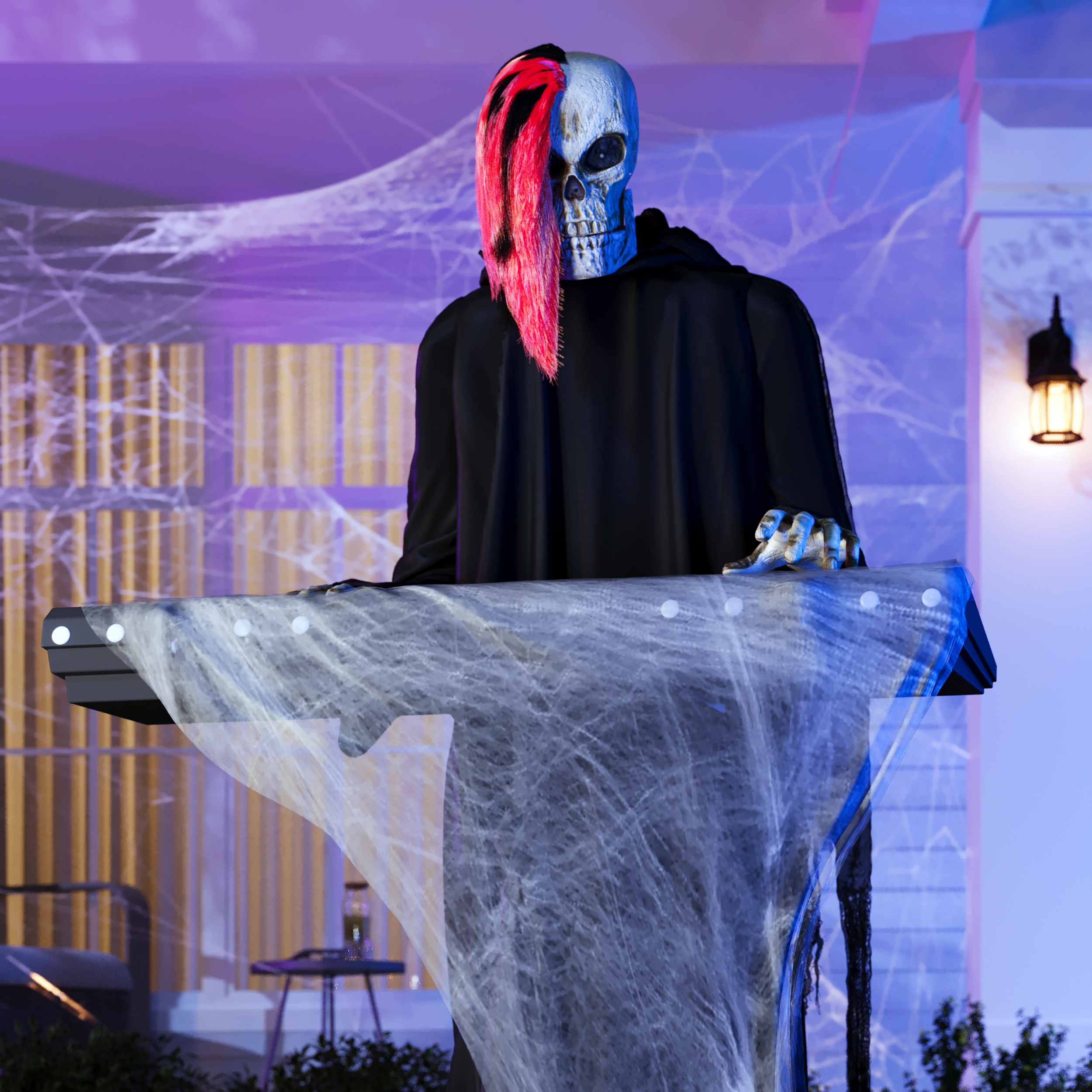 Haunted Living 6-ft Skeleton Reaper Keyboard Player Motion Activated Animatronic Haunted Living 6-ft Skeleton Reaper Keyboard Player Motion Activated Animatronic