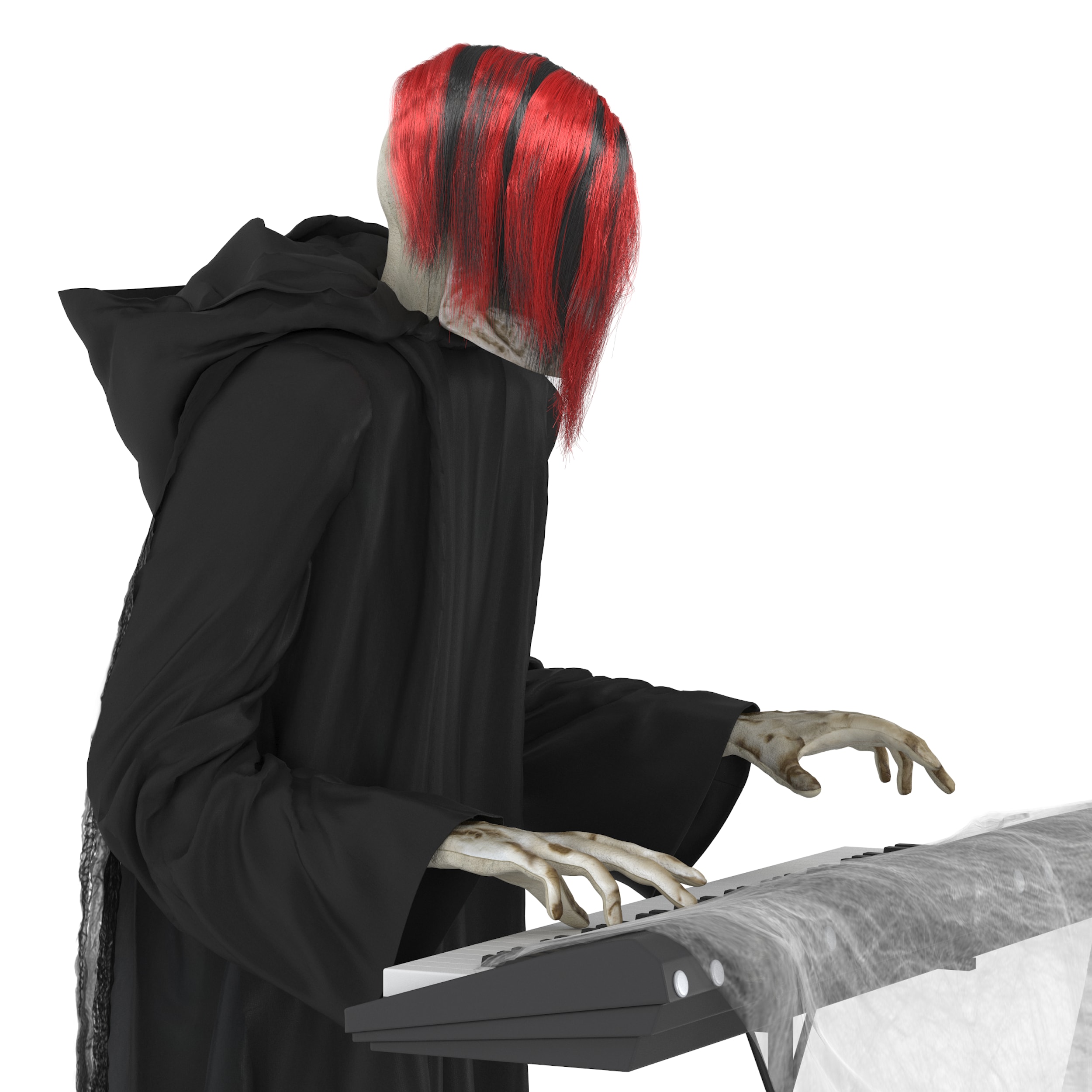 Haunted Living 6-ft Skeleton Reaper Keyboard Player Motion Activated Animatronic Haunted Living 6-ft Skeleton Reaper Keyboard Player Motion Activated Animatronic