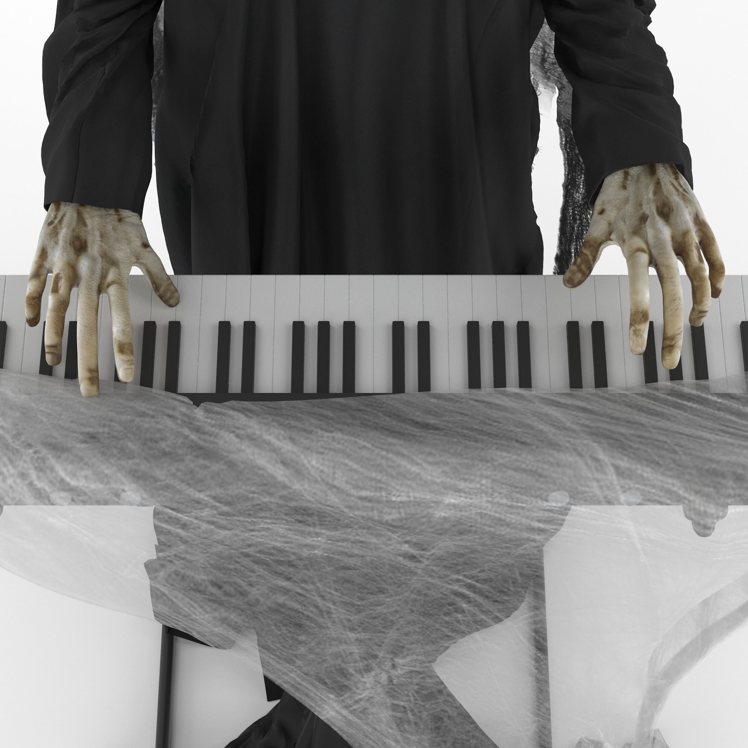 Haunted Living 6-ft Skeleton Reaper Keyboard Player Motion Activated Animatronic Haunted Living 6-ft Skeleton Reaper Keyboard Player Motion Activated Animatronic