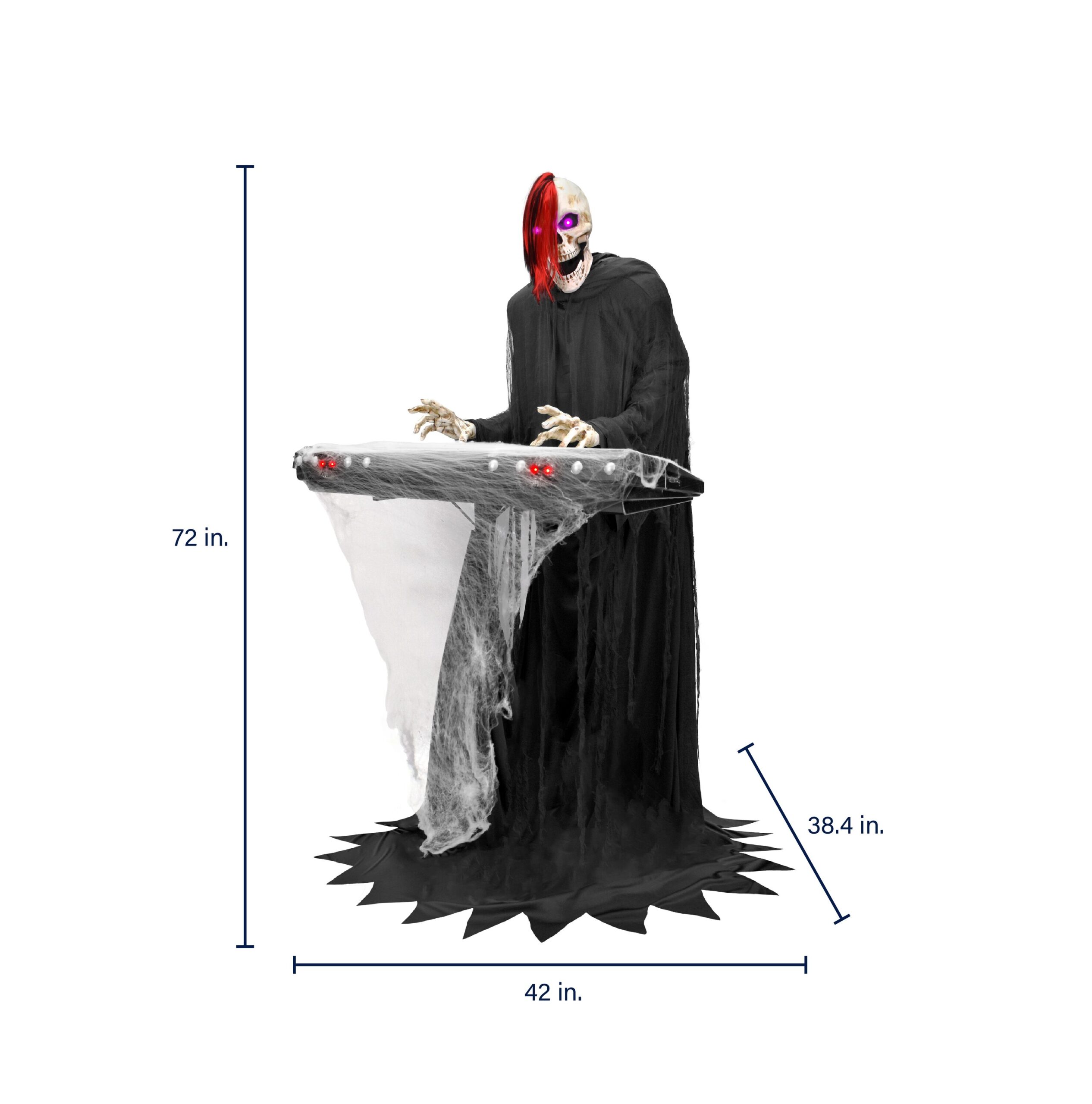 Haunted Living 6-ft Skeleton Reaper Keyboard Player Motion Activated Animatronic Haunted Living 6-ft Skeleton Reaper Keyboard Player Motion Activated Animatronic
