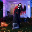Haunted Living 7-ft Lighted Reaper Band Singer Motion Activated Animatronic Haunted Living 7-ft Lighted Reaper Band Singer Motion Activated Animatronic