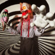 Haunted Hill Farm 6.89-ft Freestanding Motion Activated Talking Lighted Clown Animatronic