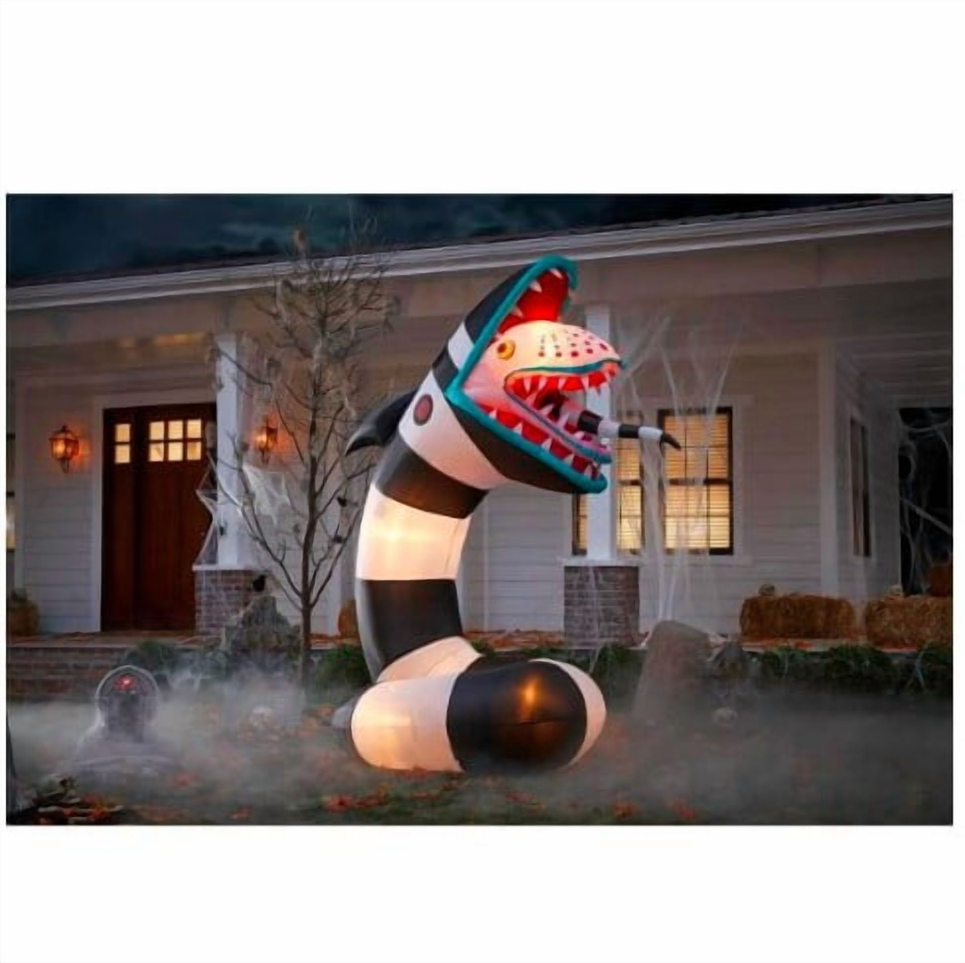Gemmy Animated Airblown Inflatable Beetlejuice Sandworm w/LEDs Giant WB , 9.5 ft Tall, Multicolored Gemmy Animated Airblown Inflatable Beetlejuice Sandworm w/LEDs Giant WB , 9.5 ft Tall, Multicolored