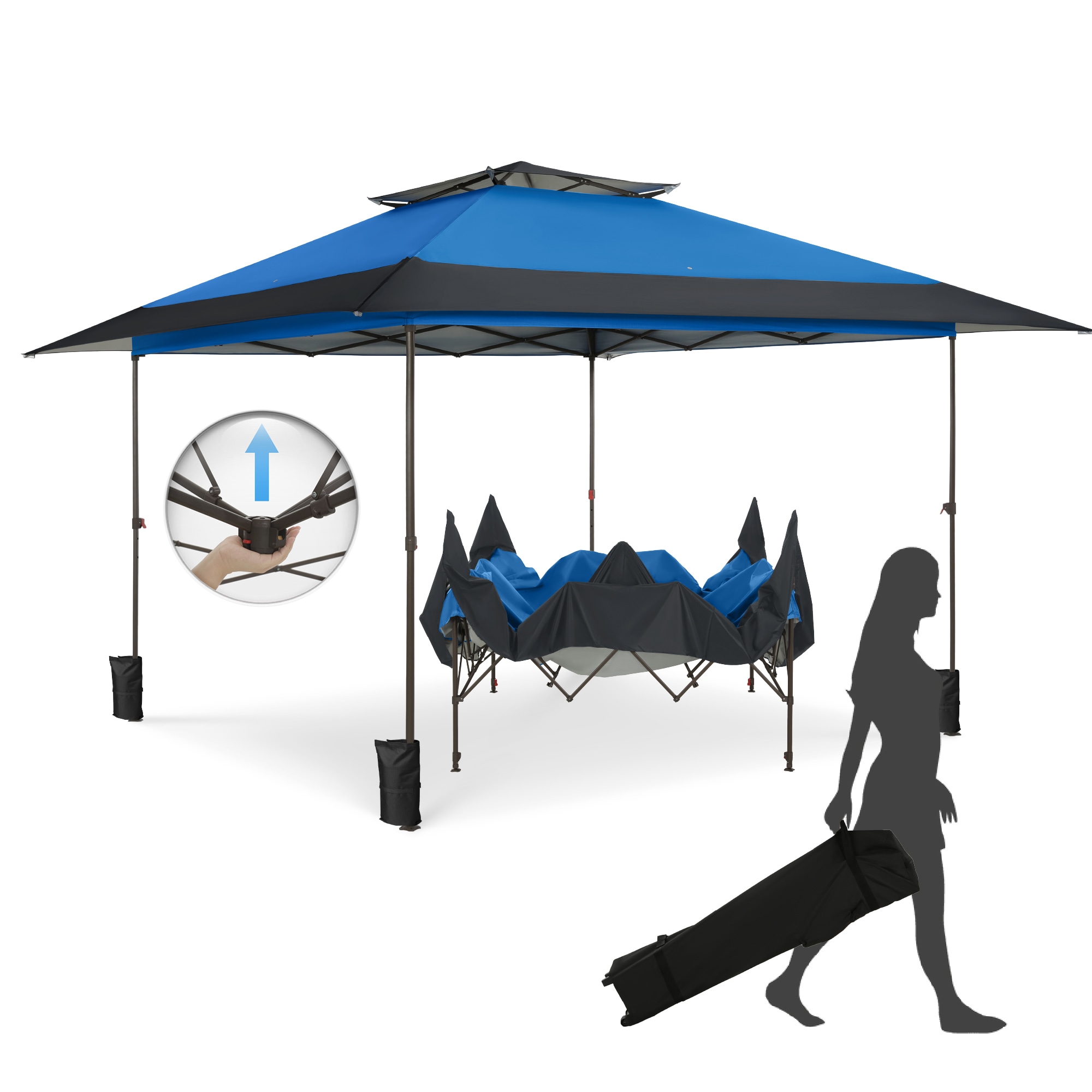 Sunshine Valley 13-ft x 13-ft Square Blue Pop-up canopy Sunshine Valley 13-ft x 13-ft Square Blue Pop-up canopy