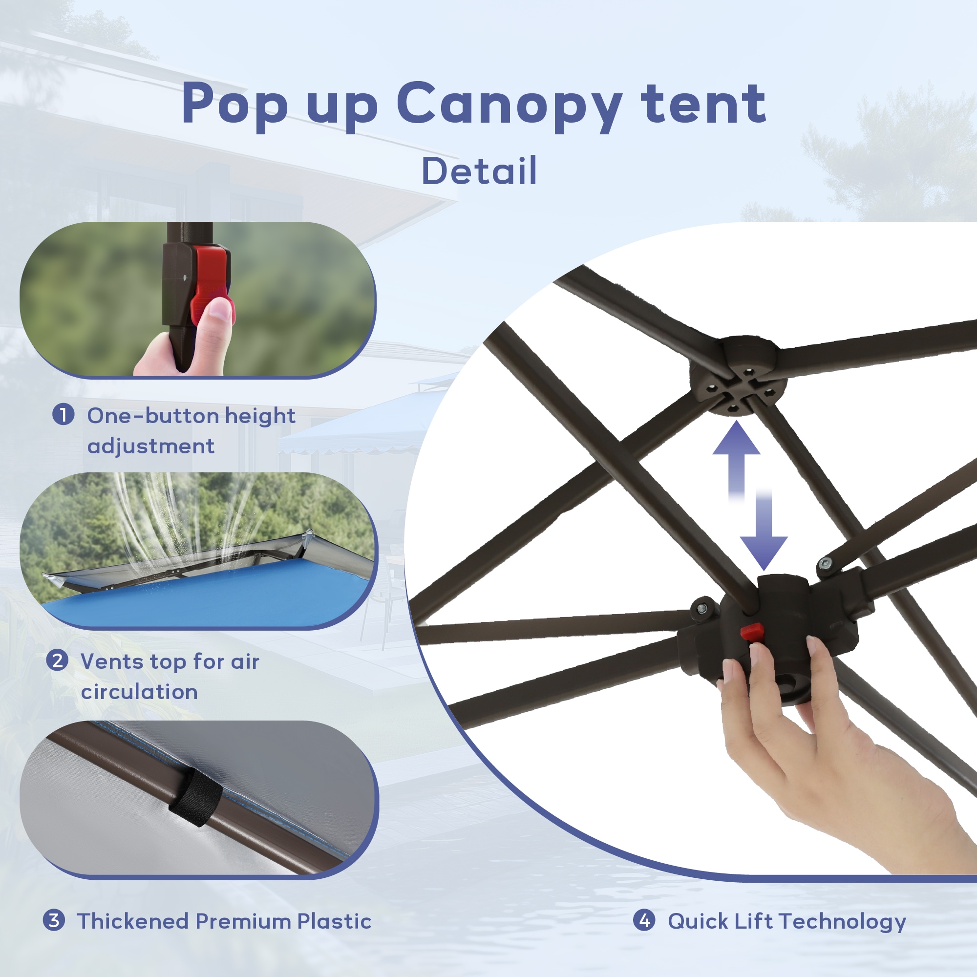 Sunshine Valley 13-ft x 13-ft Square Blue Pop-up canopy Sunshine Valley 13-ft x 13-ft Square Blue Pop-up canopy