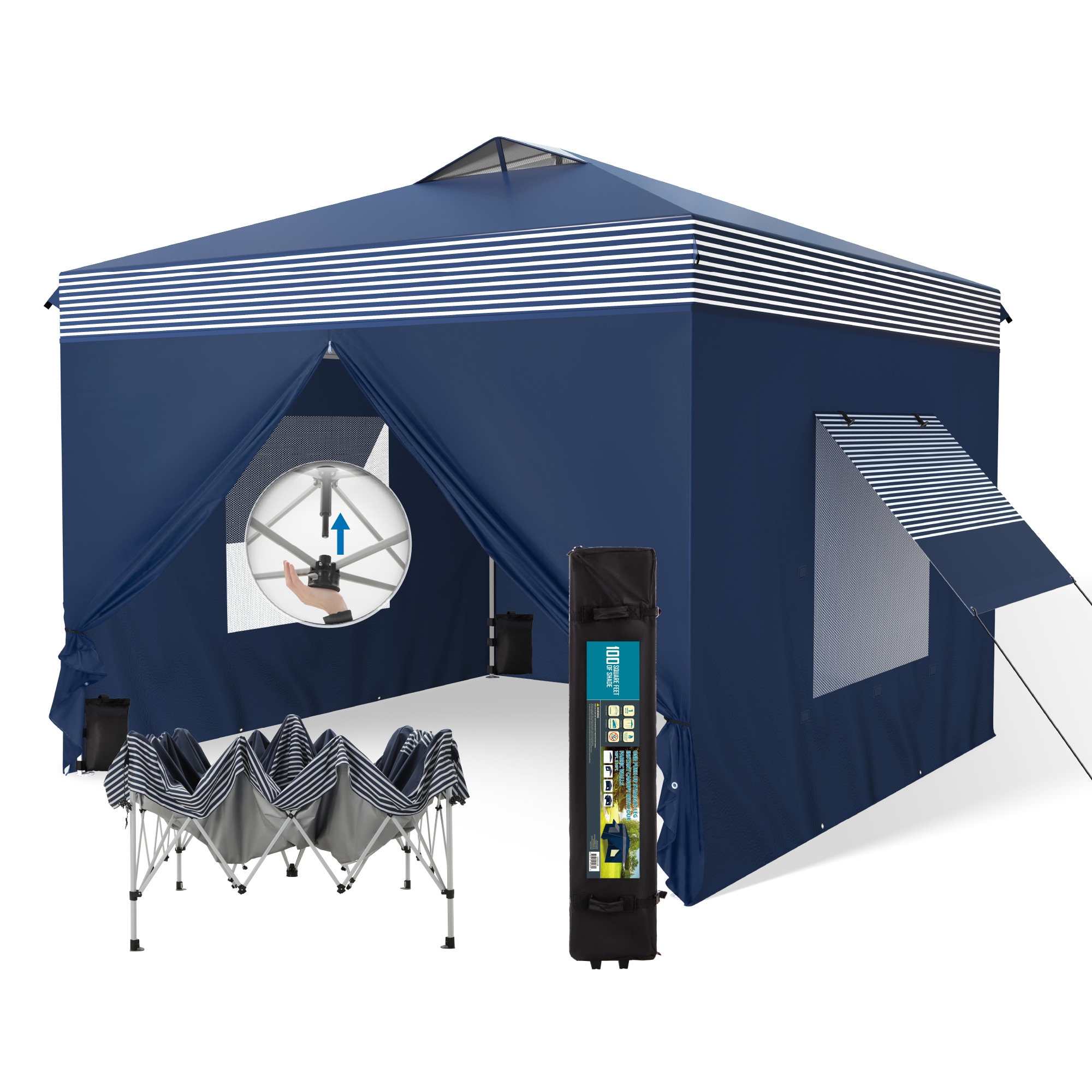 Sunshine Valley 10-ft x 10-ft Square Drak Blue Pop-up canopy Sunshine Valley 10-ft x 10-ft Square Drak Blue Pop-up canopy