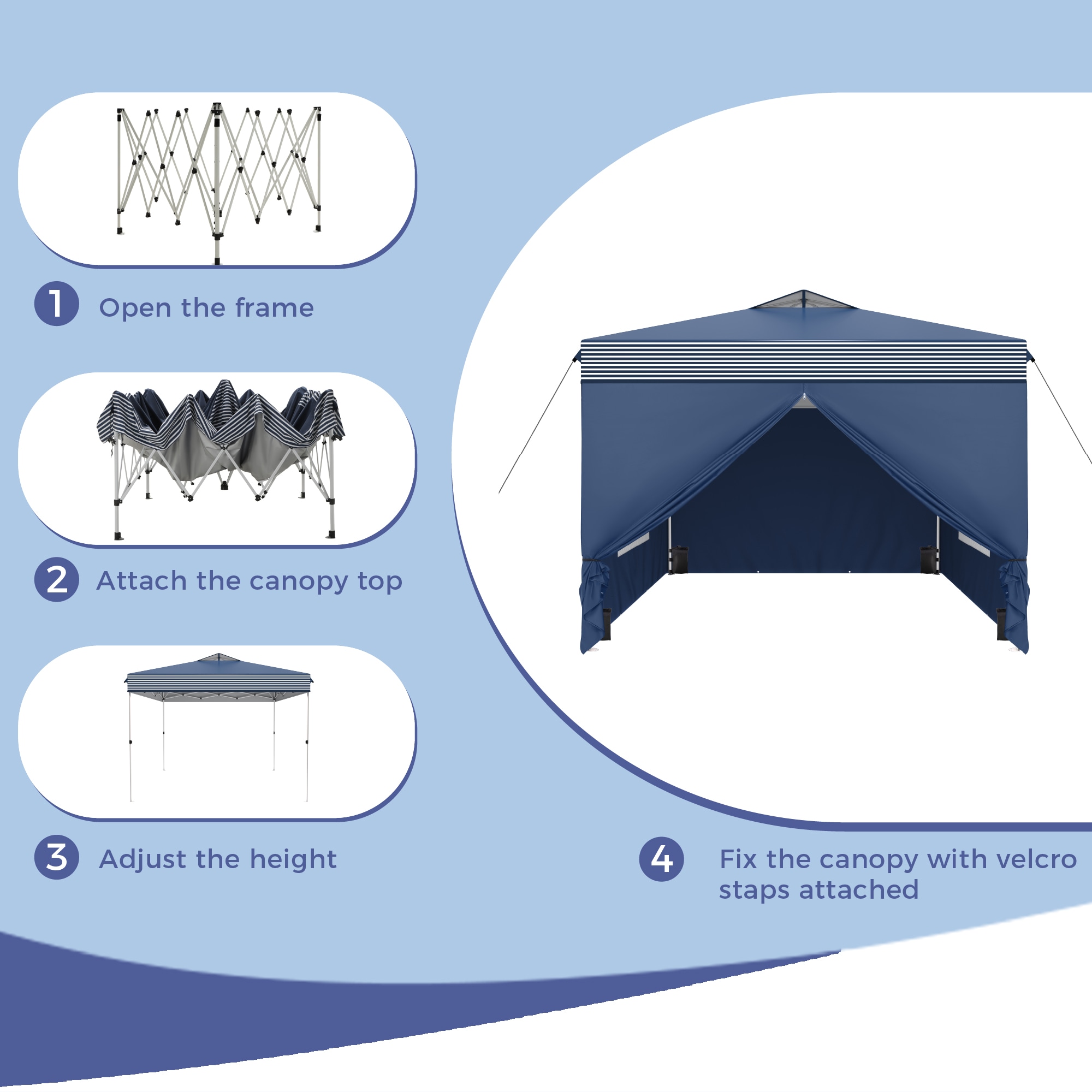 Sunshine Valley 10-ft x 10-ft Square Drak Blue Pop-up canopy Sunshine Valley 10-ft x 10-ft Square Drak Blue Pop-up canopy