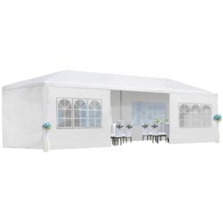 LIVIZA 30-ft x 10-ft Rectangle White Party canopy