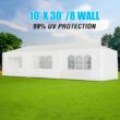 LIVIZA 30-ft x 10-ft Rectangle White Party canopy
