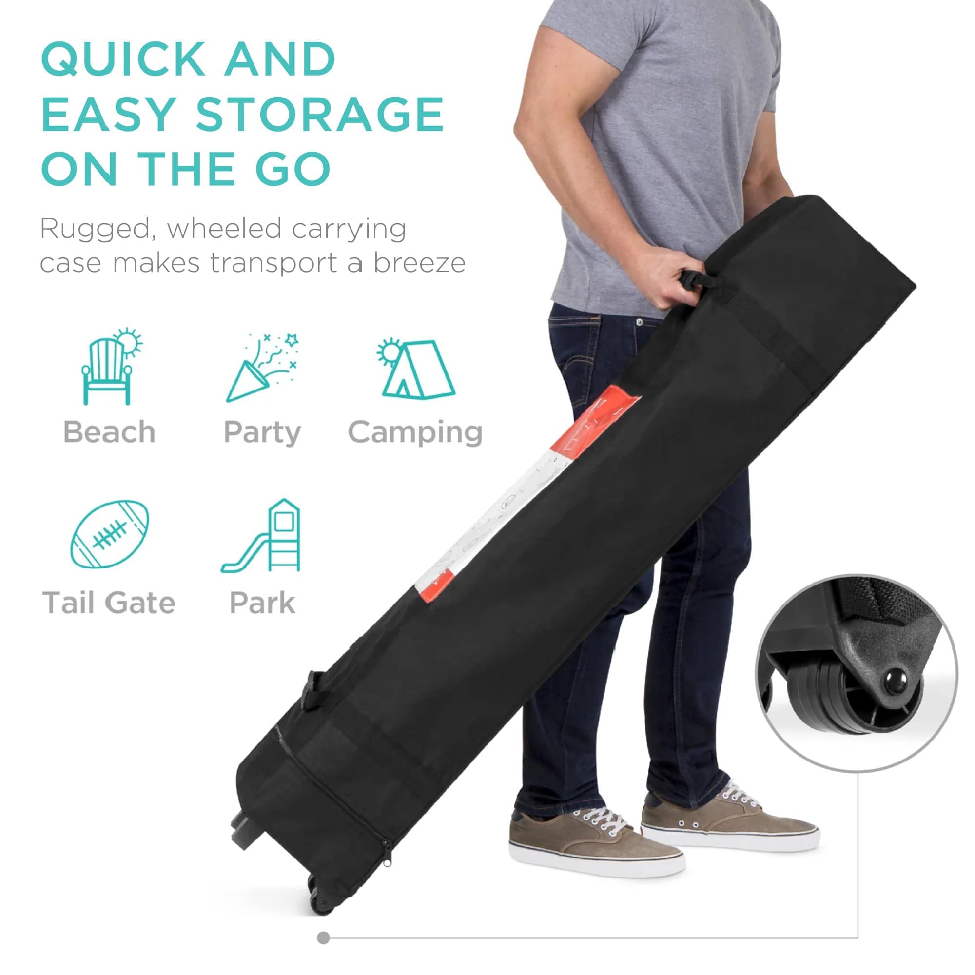 Best Choice Products 10x10ft Easy Setup Pop Up Canopy w/ 1-Button Setup Wheeled Case 4 Weight Bags - Gray Best Choice Products 10x10ft Easy Setup Pop Up Canopy w/ 1-Button Setup Wheeled Case 4 Weight Bags - Gray