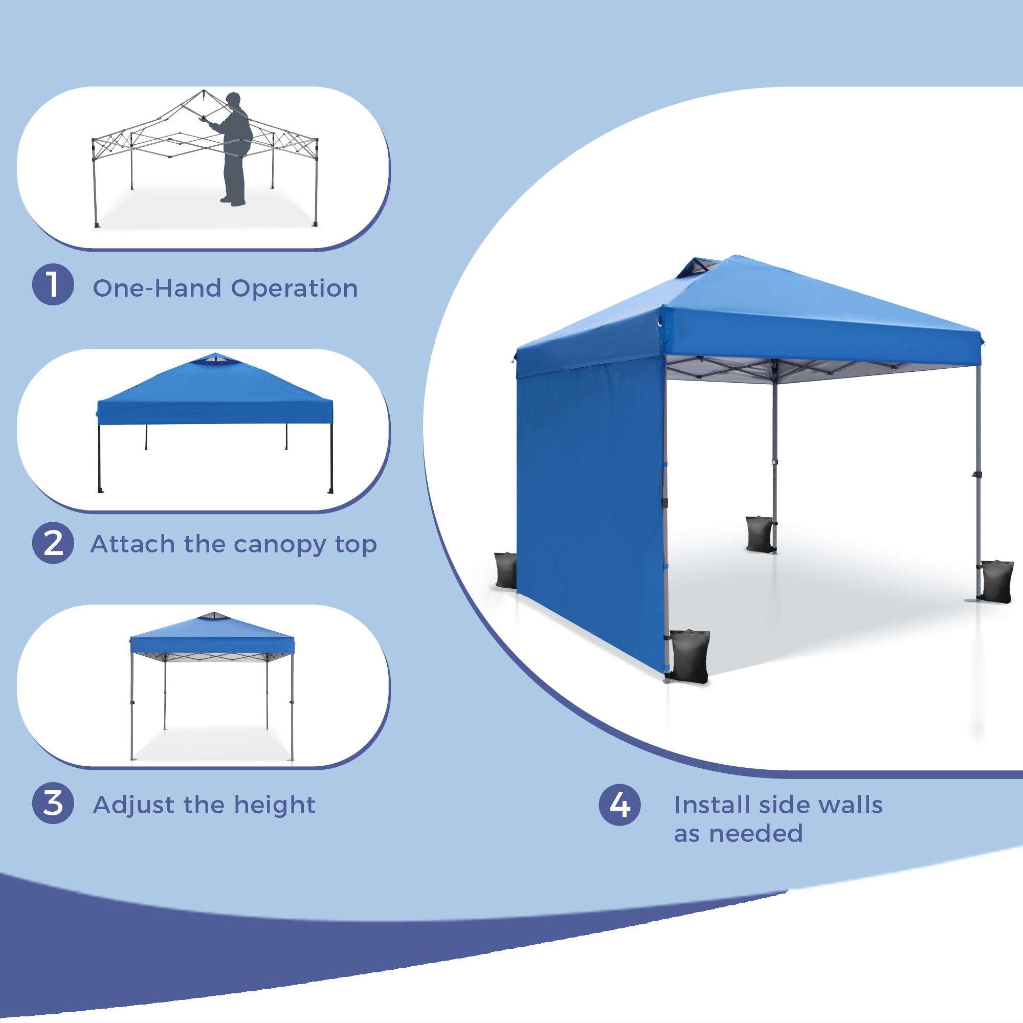 Sunshine Valley 10-ft x 10-ft Square Blue Pop-up canopy Sunshine Valley 10-ft x 10-ft Square Blue Pop-up canopy