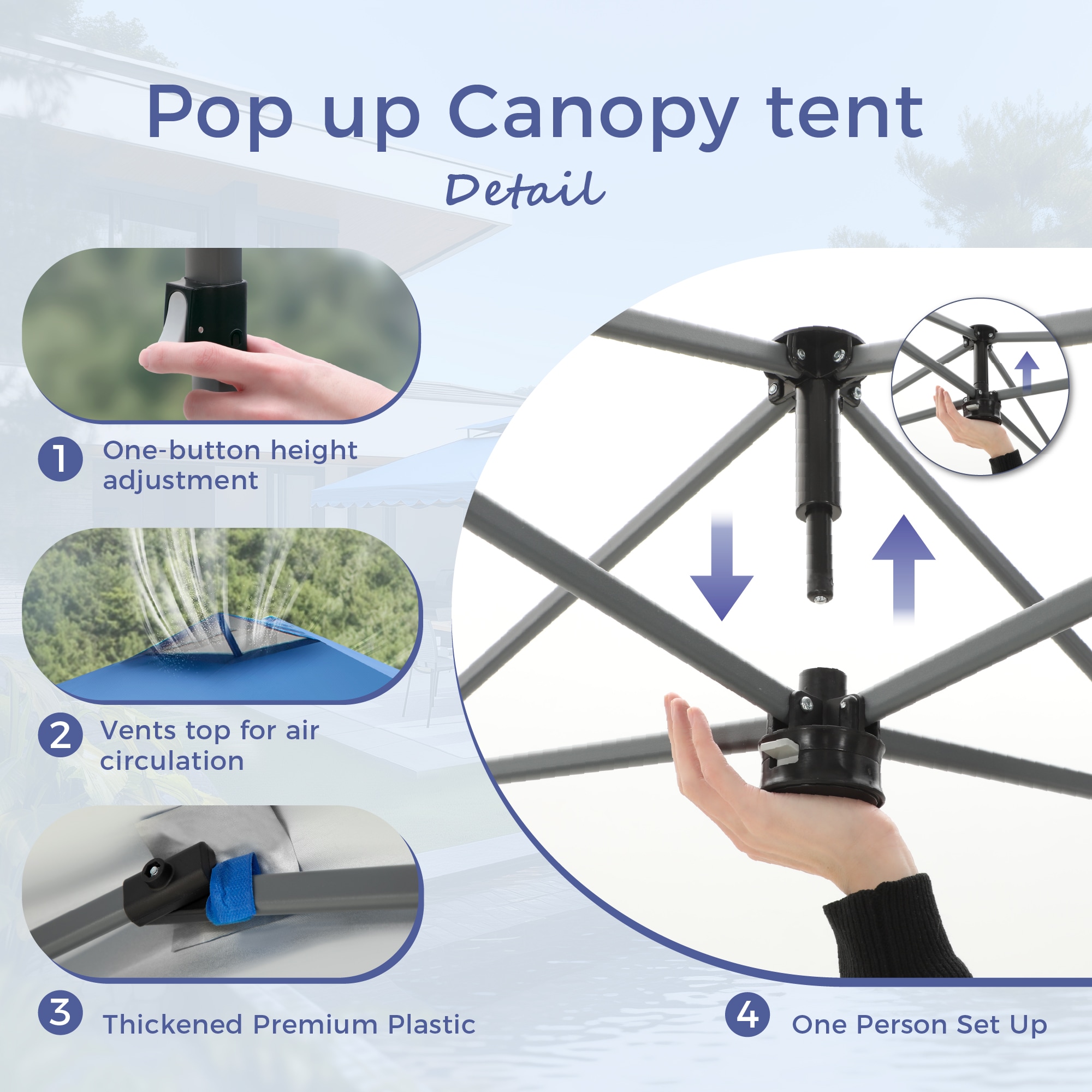 Sunshine Valley 10-ft x 10-ft Square Blue Pop-up canopy Sunshine Valley 10-ft x 10-ft Square Blue Pop-up canopy