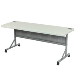 Hampden Furnishings 2-ft x 6-ft Indoor or outdoor Rectangle Polypropylene Gray Folding utility table 4 -Person