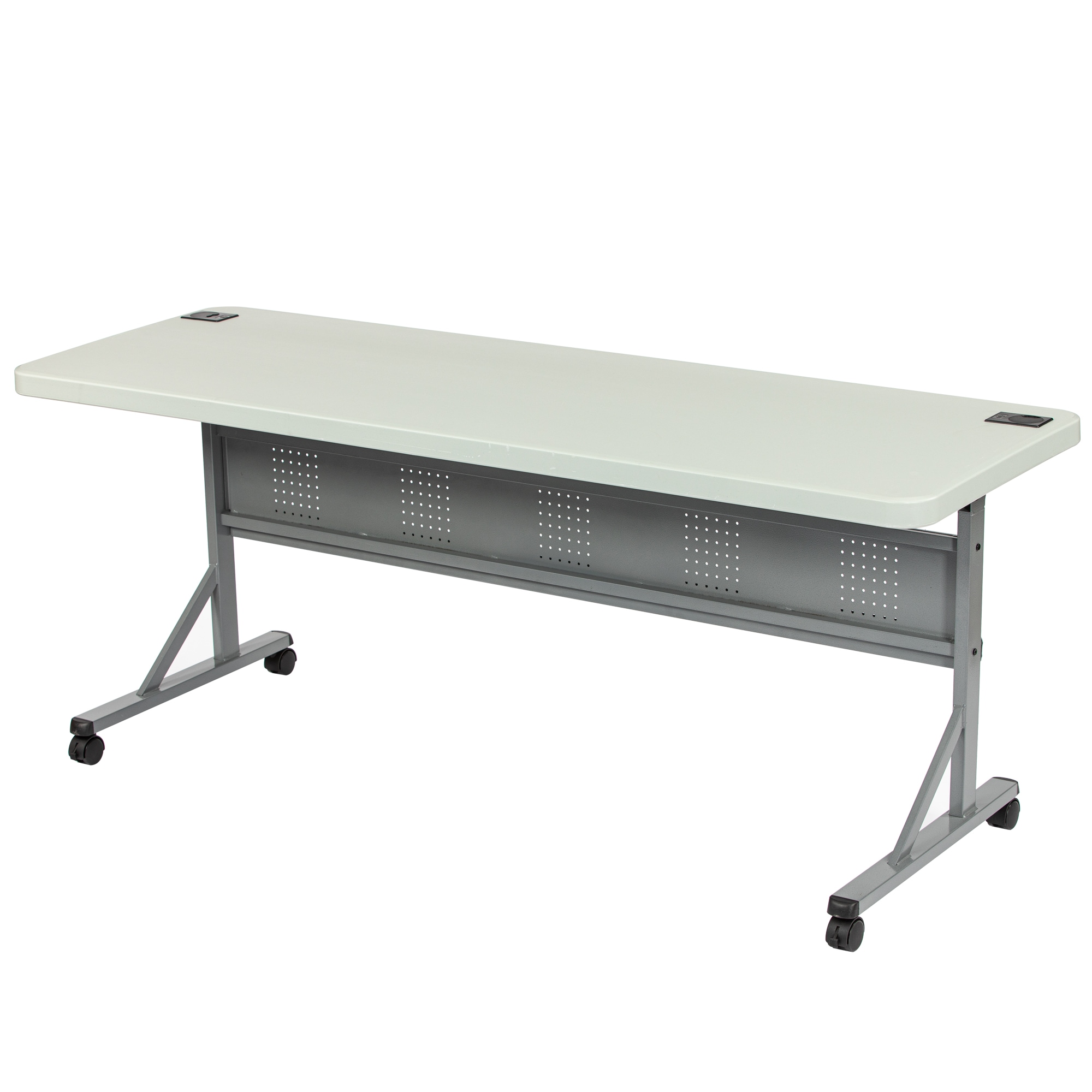 Hampden Furnishings 2-ft x 6-ft Indoor or outdoor Rectangle Polypropylene Gray Folding utility table 4 -Person Hampden Furnishings 2-ft x 6-ft Indoor or outdoor Rectangle Polypropylene Gray Folding utility table 4 -Person