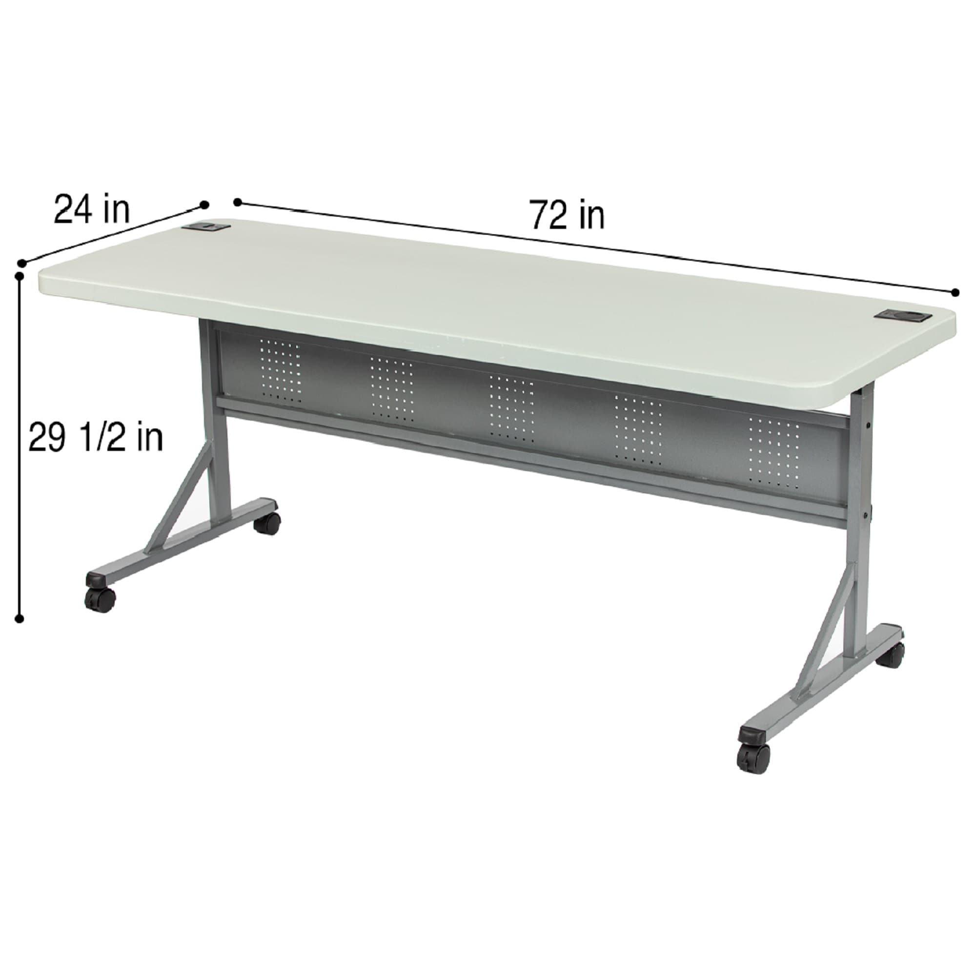 Hampden Furnishings 2-ft x 6-ft Indoor or outdoor Rectangle Polypropylene Gray Folding utility table 4 -Person Hampden Furnishings 2-ft x 6-ft Indoor or outdoor Rectangle Polypropylene Gray Folding utility table 4 -Person