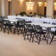 Hampden Furnishings 2.5-ft x 6-ft Fold-in-Half Indoor or outdoor Rectangle Polypropylene Gray Folding dining table 8 -Person