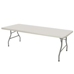 Hampden Furnishings 2.5-ft x 8-ft Indoor or outdoor Rectangle Polypropylene Gray Folding dining table 12 -Person