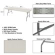 Hampden Furnishings 2.5-ft x 8-ft Indoor or outdoor Rectangle Polypropylene Gray Folding dining table 12 -Person