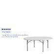 Flash Furniture 6-ft x 6-ft Indoor Round Plastic White Folding banquet table 10 -Person