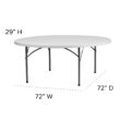 Flash Furniture 6-ft x 6-ft Indoor Round Plastic White Folding banquet table 10 -Person