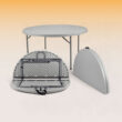 Hampden Furnishings 5-ft x 5-ft Fold-in-Half Indoor or outdoor Round Polypropylene Gray Folding dining table 10 -Person