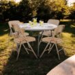 Hampden Furnishings 5-ft x 5-ft Fold-in-Half Indoor or outdoor Round Polypropylene Gray Folding dining table 10 -Person
