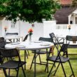 Hampden Furnishings 5-ft x 5-ft Fold-in-Half Indoor or outdoor Round Polypropylene Gray Folding dining table 10 -Person