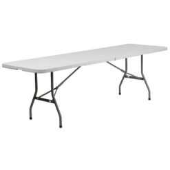Flash Furniture 2.5-ft x 8-ft Fold-in-Half Indoor Rectangle Plastic White Folding banquet table 10 -Person