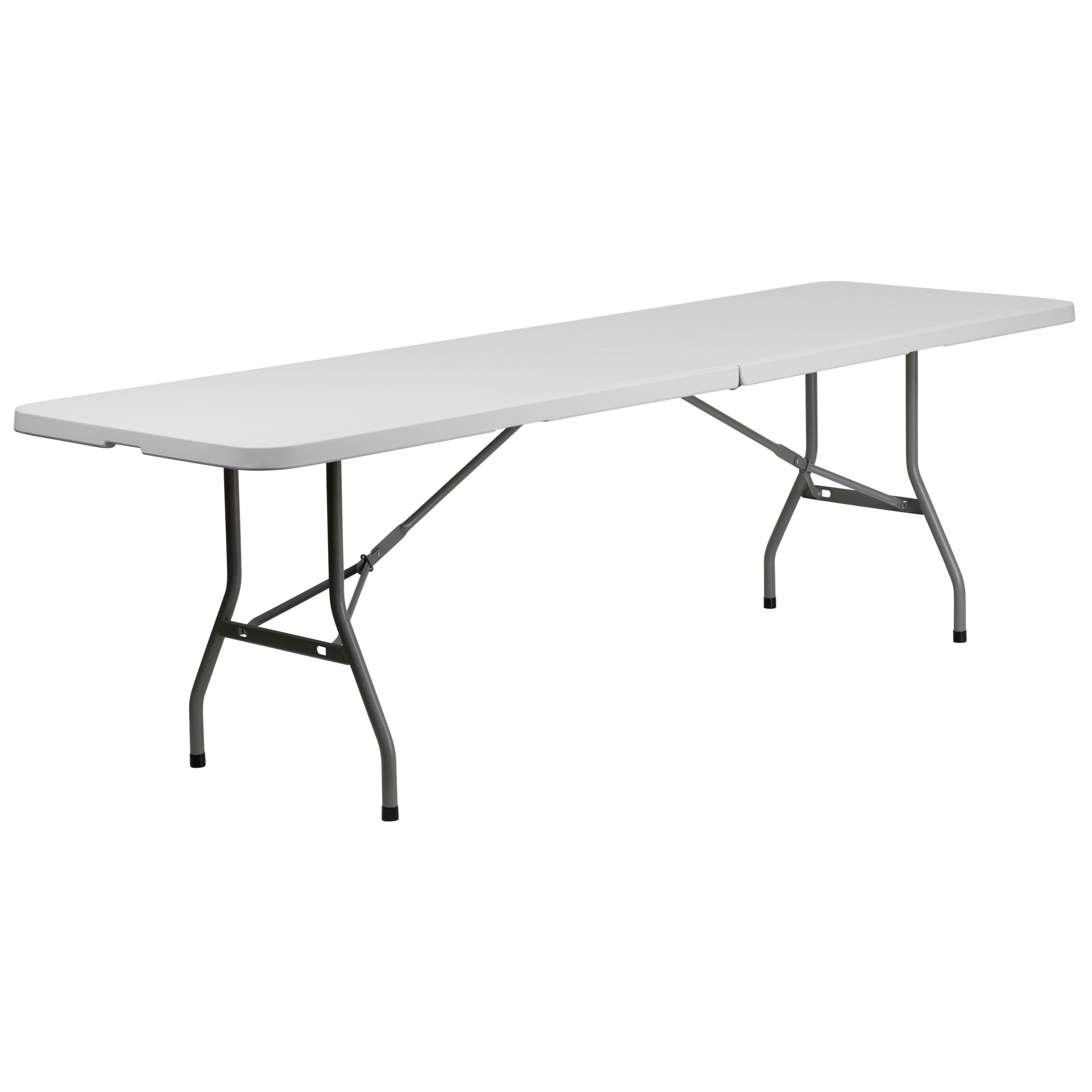 Flash Furniture 2.5-ft x 8-ft Fold-in-Half Indoor Rectangle Plastic White Folding banquet table 10 -Person Flash Furniture 2.5-ft x 8-ft Fold-in-Half Indoor Rectangle Plastic White Folding banquet table 10 -Person