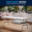 Flash Furniture 2.5-ft x 8-ft Fold-in-Half Indoor Rectangle Plastic White Folding banquet table 10 -Person Flash Furniture 2.5-ft x 8-ft Fold-in-Half Indoor Rectangle Plastic White Folding banquet table 10 -Person