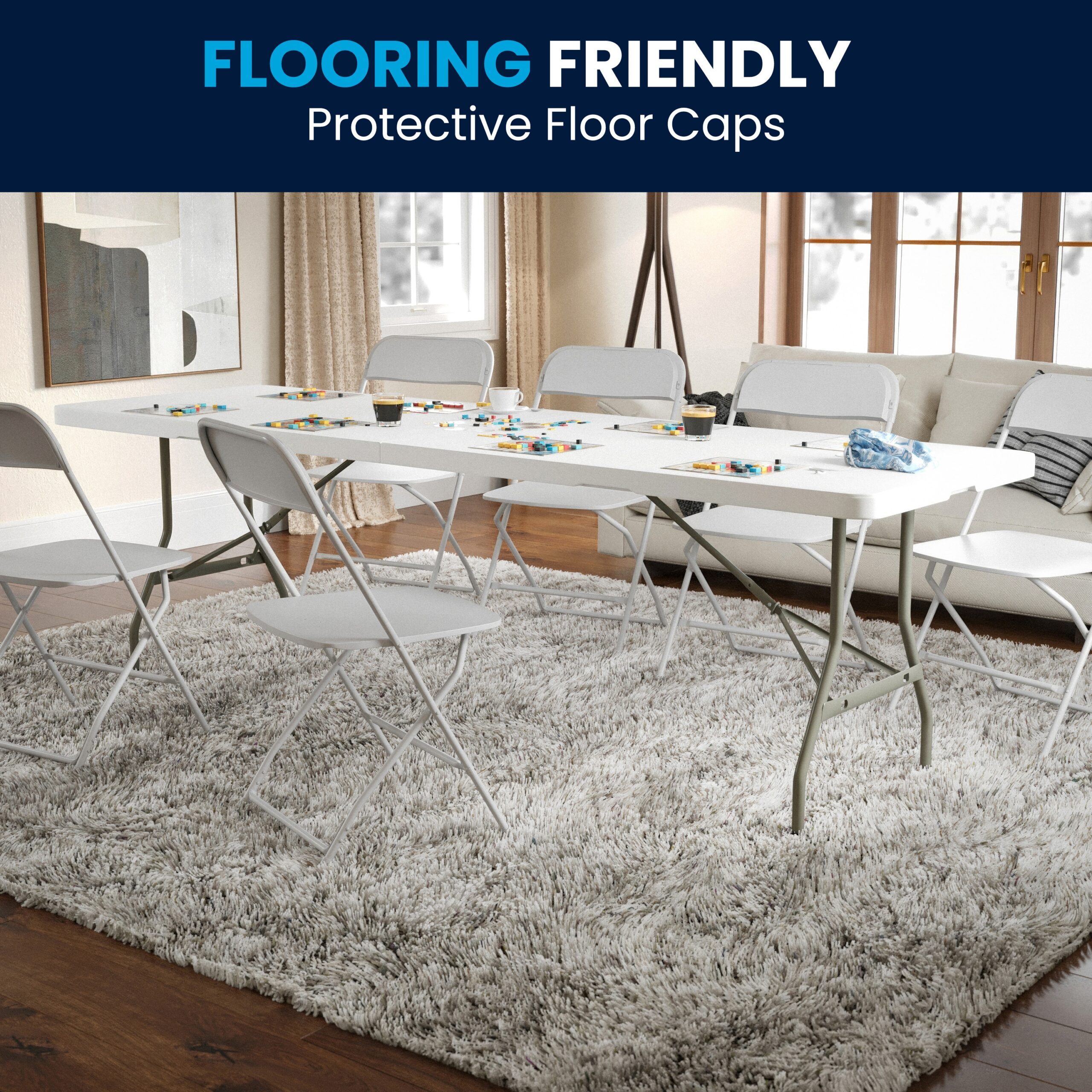Flash Furniture 2.5-ft x 8-ft Fold-in-Half Indoor Rectangle Plastic White Folding banquet table 10 -Person Flash Furniture 2.5-ft x 8-ft Fold-in-Half Indoor Rectangle Plastic White Folding banquet table 10 -Person