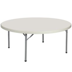 Hampden Furnishings 6-ft x 6-ft Indoor or outdoor Round Polypropylene Gray Folding banquet table 12 -Person