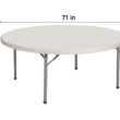 Hampden Furnishings 6-ft x 6-ft Indoor or outdoor Round Polypropylene Gray Folding banquet table 12 -Person