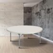 Hampden Furnishings 6-ft x 6-ft Indoor or outdoor Round Polypropylene Gray Folding banquet table 12 -Person
