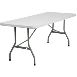 Flash Furniture 2.5-ft x 6-ft Indoor Rectangle Plastic White Folding banquet table 8 -Person