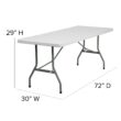 Flash Furniture 2.5-ft x 6-ft Indoor Rectangle Plastic White Folding banquet table 8 -Person