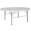 Flash Furniture 5.92-ft x 5.92-ft Fold-in-Half Indoor Round Plastic White Folding banquet table 8 -Person
