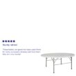 Flash Furniture 5.92-ft x 5.92-ft Fold-in-Half Indoor Round Plastic White Folding banquet table 8 -Person