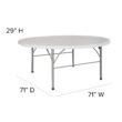 Flash Furniture 5.92-ft x 5.92-ft Fold-in-Half Indoor Round Plastic White Folding banquet table 8 -Person