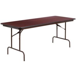 Flash Furniture 2.5-ft x 6-ft Indoor Rectangle Composite Brown Folding banquet table 8 -Person