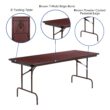 Flash Furniture 2.5-ft x 6-ft Indoor Rectangle Composite Brown Folding banquet table 8 -Person