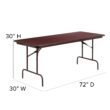 Flash Furniture 2.5-ft x 6-ft Indoor Rectangle Composite Brown Folding banquet table 8 -Person