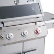 Monument Mesa 305 Stainless Steel 3 -Burner Liquid Propane Gas Grill 1 -Side Burner