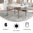 Flash Furniture 5.04-ft x 5.04-ft Fold-in-Half Indoor Round Plastic White Folding banquet table 6 -Person