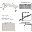 Hampden Furnishings 2.5-ft x 6-ft Indoor or outdoor Rectangle Plastic Gray Folding banquet table 8 -Person