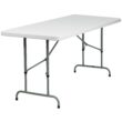 Flash Furniture 2.5-ft x 6-ft Indoor Rectangle Plastic White Adjustable Height Folding banquet table 8 -Person