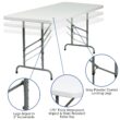 Flash Furniture 2.5-ft x 6-ft Indoor Rectangle Plastic White Adjustable Height Folding banquet table 8 -Person